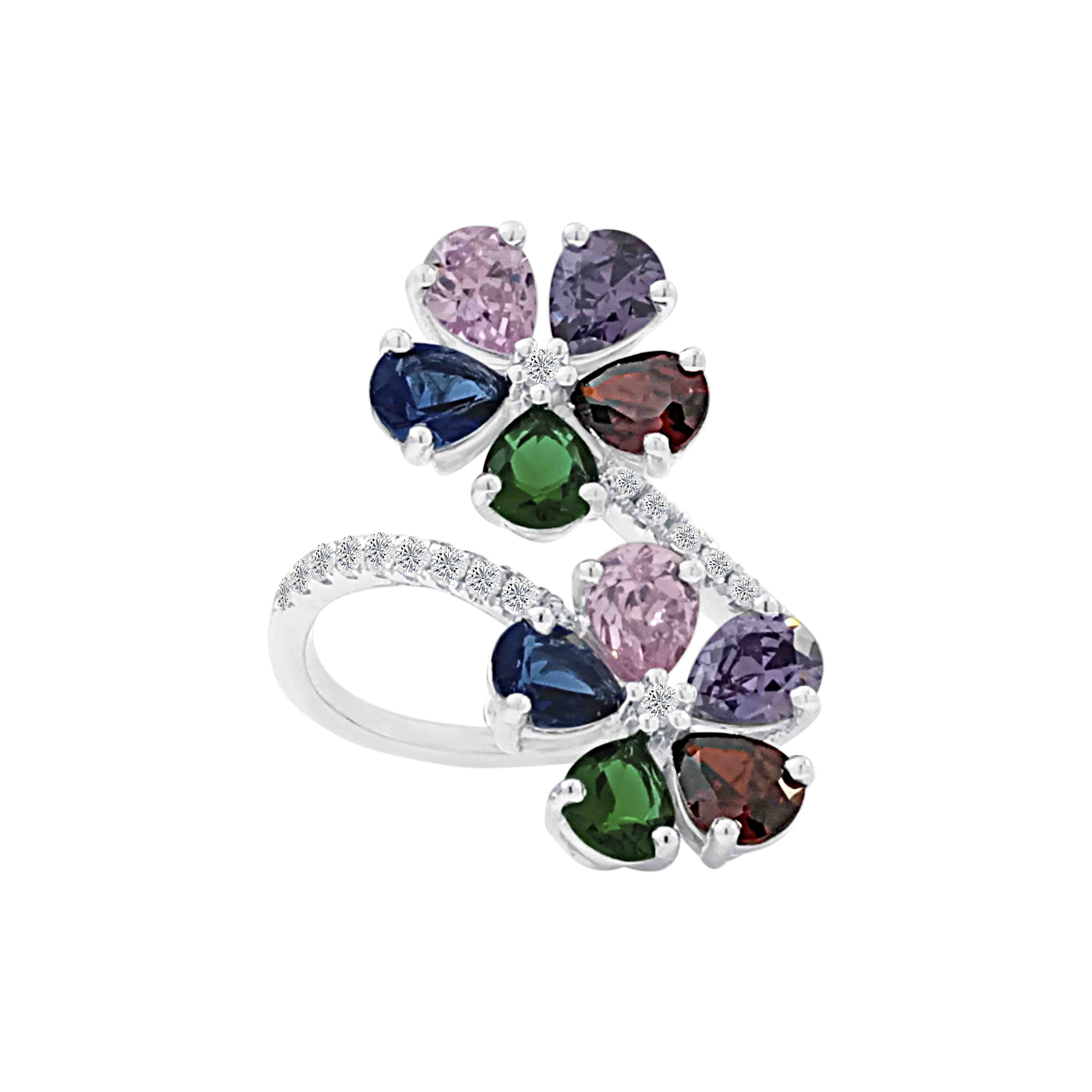 Multi-Color Stone Ring LR11110A